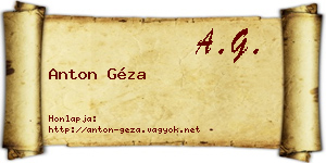 Anton Géza névjegykártya
